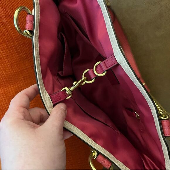 Coach Poppy Stylish Cream and Pink Women's Bag - Picture 6 of 10